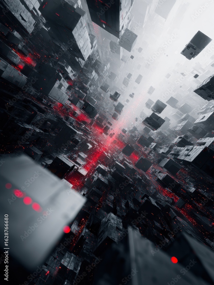 Poster abstract technology background digital art tech design futuristic innovation cyber space data visual