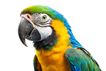 yellow macaw - isolated on a white background PNG. GENERATIVE AI
