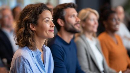 Obraz premium Corporate Audience Engaged in Professional Seminar Presentation