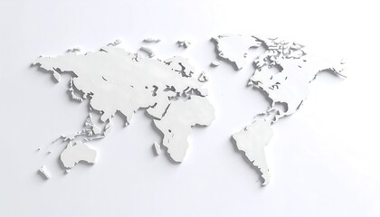 White 3D world map