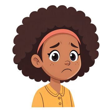 Flat Cartoon Afro Woman Character Illustration &ndash; Modern Vector Art

