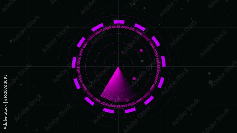 Poster radar animation with green background. digital radar with targets on monitor in searching.the techno