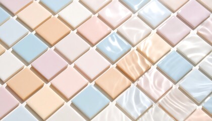 Colorful Square Tile Pattern in Pastel Colors