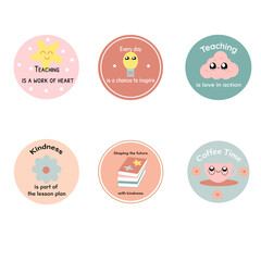 Kawaii Inspirational Teaching Stickers - Essential Pack for Teachers
