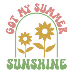 Retro Summer EPS Design ,Summer EPS Cut file, 
