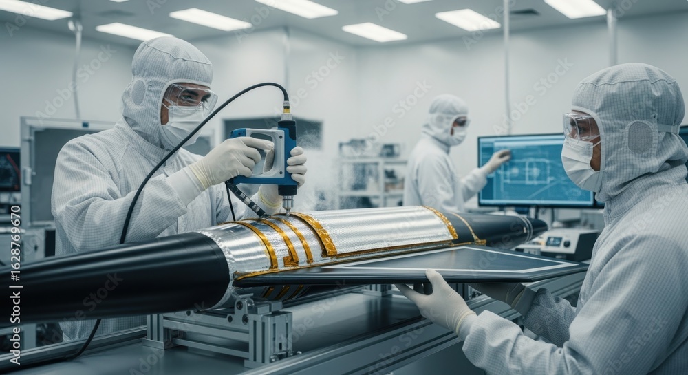 Poster workers use ultrasonic bonding techniques to secure thermal shield layers on hypersonic glidevehicle