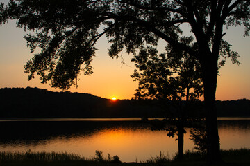 Sunset on the lake, eastern Oklahoma