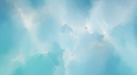 blue sky with clouds watercolor marbel glow background 