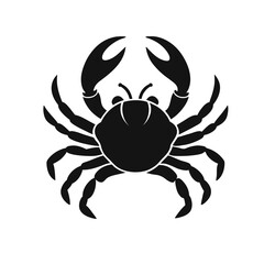 crab-silhouette-vector-on-white-background. nature, button, danger, seafood, tarantula, cancer, crab