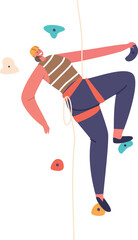 Climber training on artificial wall