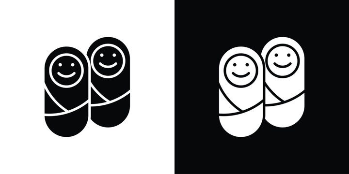 Twin icon Illustration Pixel vector graphics - Vector.