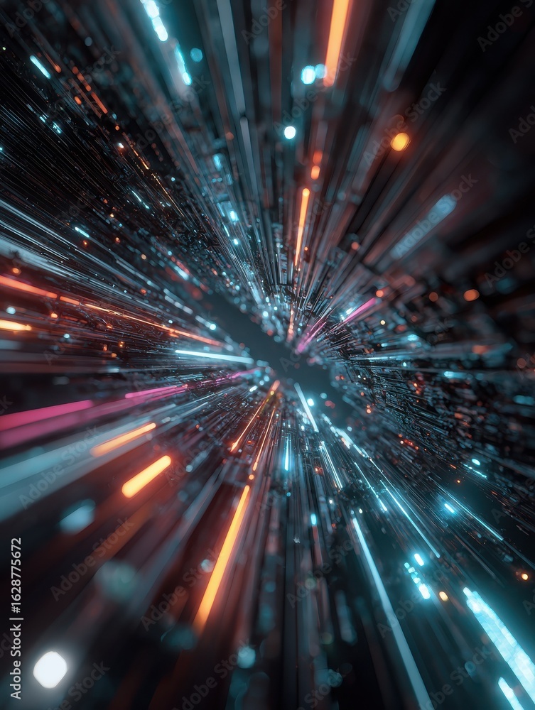 Aufkleber abstract technology background digital art tech design futuristic innovation cyber space data visual