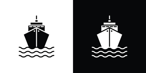 Cargo ship icon Illustration Pixel vector graphics - Vector.