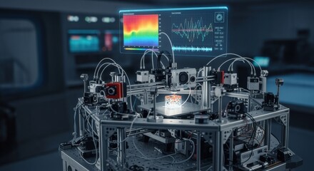 Flight qualification rig instrumented with a 3D printer capturing thermal and vibrational analysis during microgravity additive manufacturing experiments.