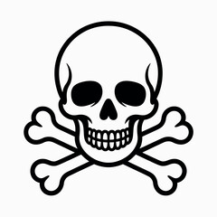 Fototapeta premium Classic Skull and Crossbones Vector Illustration for Danger, Warning, and Pirate Themed Designs