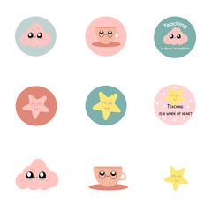 Adorable Kawaii Motivational Stickers for Teachers - Inspirational Pack