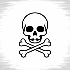 Simple Skull and Crossbones Vector Illustration for Educational, Medical, and Safety Related Designs