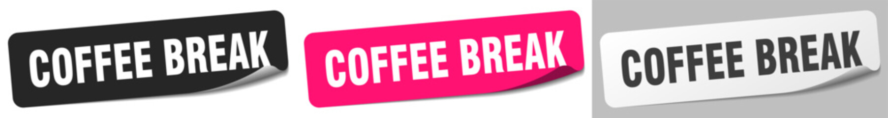 coffee break sticker. coffee break sticker set on white background