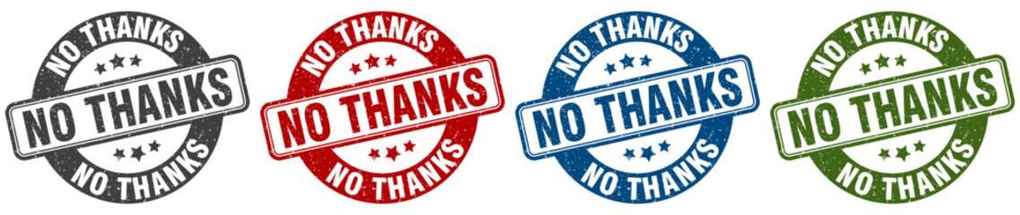 no thanks stamp. no thanks round stamp set isolated on white background