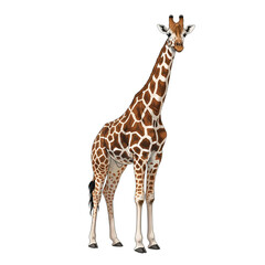 Obraz premium Full body of giraffe isolated on transparent background isolated transparent background
