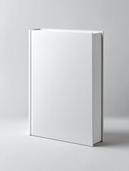 blank white book mockup on white background