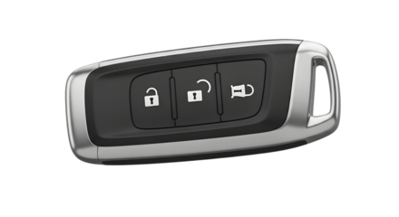 Art of modern car key fob isolated on transparent background