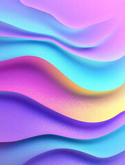 Obraz premium Abstract pastel multicolor wavy layers isolated on white background, digital art