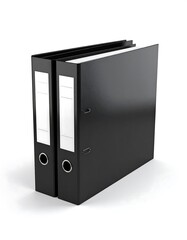 Two black file folders