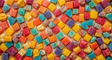 Vibrant Abstract Background of Assorted Colorful Textured Blocks and Chunks