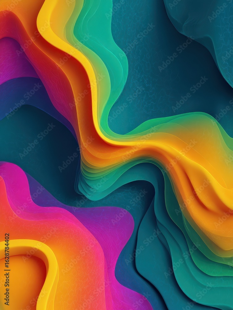 Aufkleber vibrant shape dynamic background illustration colorful fluid organic texture gradient movement vibra