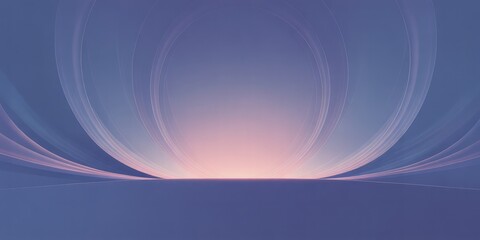 Fototapeta premium Abstract Sunrise Horizon Minimal Lines Blue Pink Glow