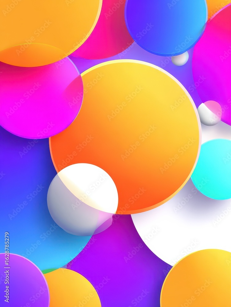 Aufkleber abstract background with vibrant colorful circles ideal for technology digital art and website desig