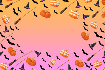 Abstract gradient orange purple background for Halloween holiday decorations in the form of a...