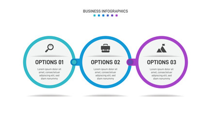 Progress bar featuring 3 arrow-shaped elements, symbolizing the three stages of business strategy and progression. Clean timeline infographic design template. Vector for mobile presentation.