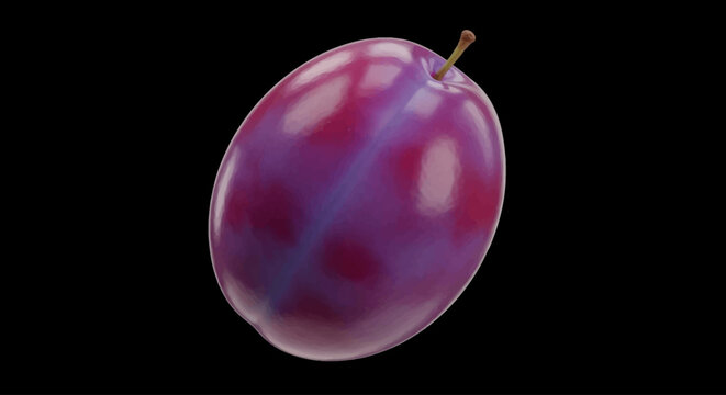 purple grape fruit isolated on a black background 