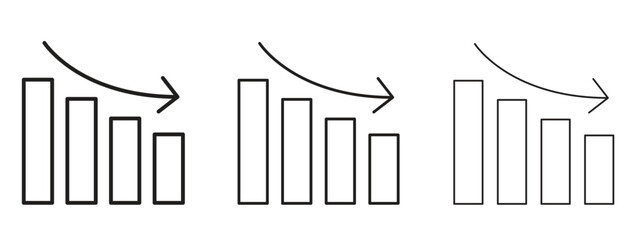 Decrease icon element Illustration. Trendy Symbol for Design