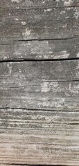 Close-up of weathered wooden planks with aged texture, cracks, and faded paint, ideal for use as a rustic or vintage background