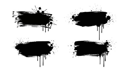  black ink splatter paint white background