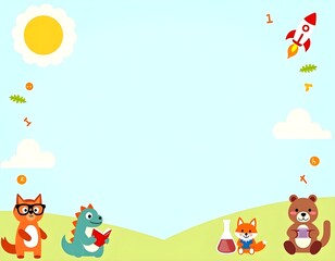 Obraz premium Frame with animals for kids