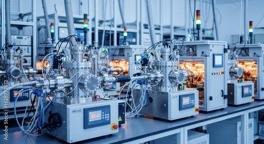 Poster laboratory setup with multiple mocvd reactors dedicated to galliumnitride epitaxial layer fabricatio
