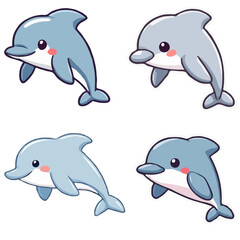 Cartoon Dolphins - Simple, Iconical Dolphin Designs 
