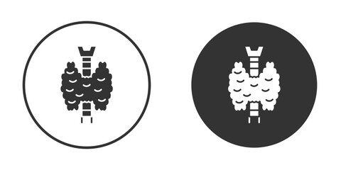 Thyroid gland icon in black round