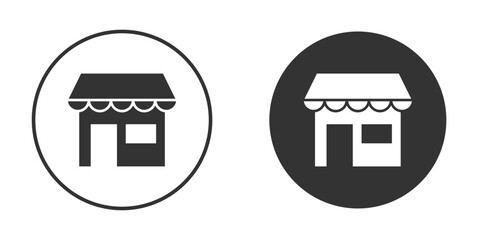 Store icon in black round