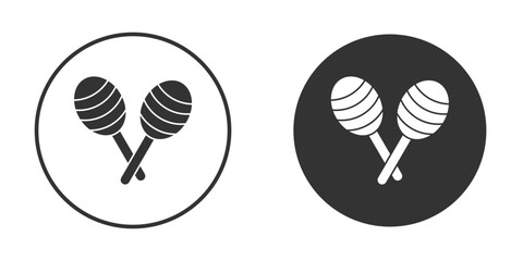 Maracas icon in black round
