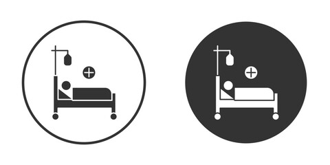 Hospitalized icon in black round