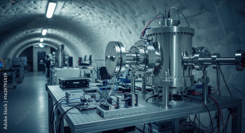 Poster ultraquiet subterranean laboratory environment showcasing a lowbackground radiation measurement syst