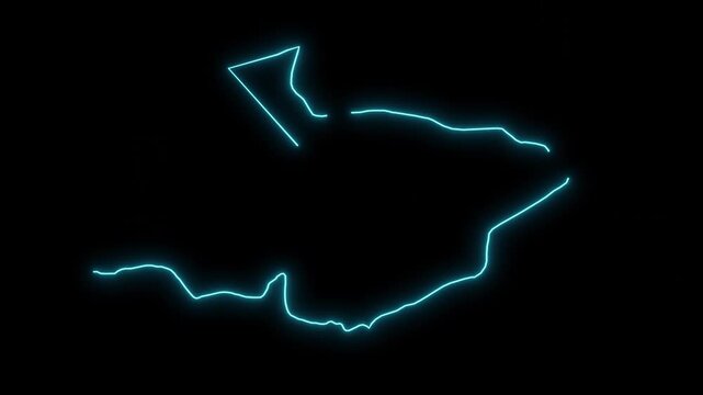 Saudi Arabia Al Jawf Abstract Futuristic Concept Neon Map Animation 4k	