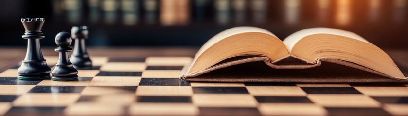 Chess Strategy Open Book on Gameboard, strategy , learning