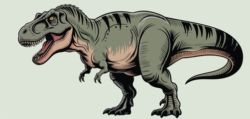Fototapeta premium Illustration of a tyrannosaurus rex dinosaur roaring with its mouth open