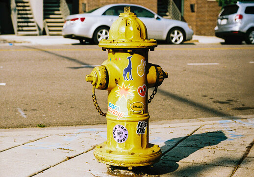 Fire Hydrant Stickers Mockup